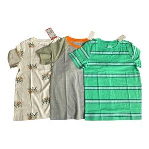 Cat & Jack Boys 5T T Shirt Bundle Lot of 3 NWT Tiger Print Striped Short Sleeve